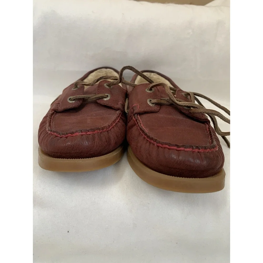 SEBAGO Docksides-Suede Sherpa Lined Shoes  Women's US 6.5 Rustic Chili‎ Red)